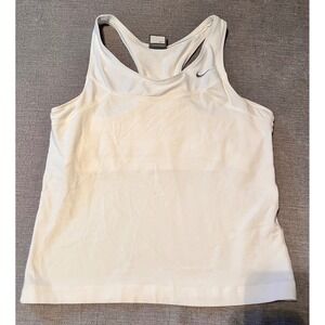 Nike Women's White Racerback Tank Top Athletic Workout Gym Shirt Size L